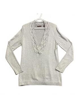 Vintage Y2K 525 America Womens Grey Shaker Knit Sweater with Cable Detail Size M